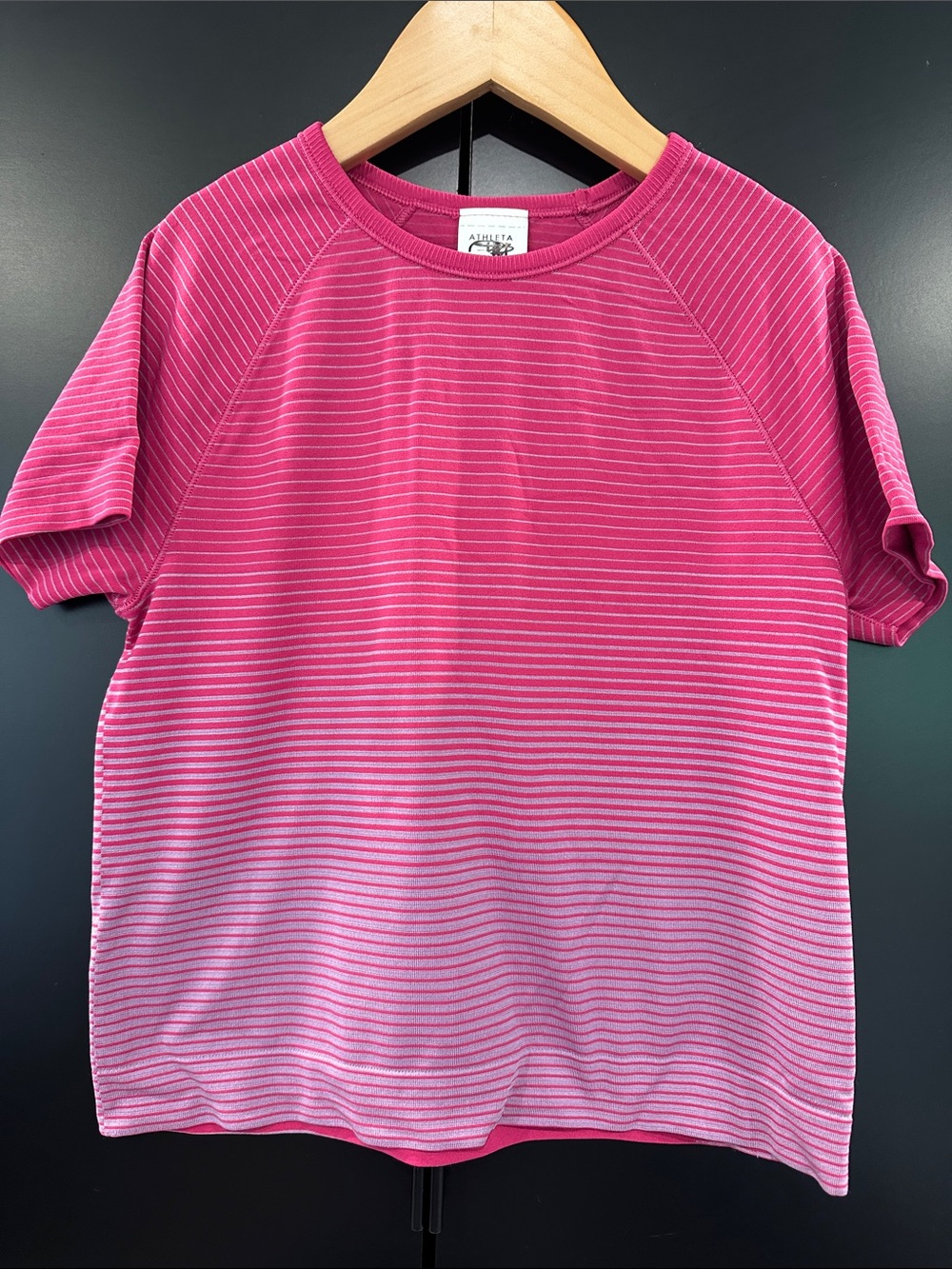 Athleta Girl Pink Ombre Stripe Kids Short-Sleeve Tee